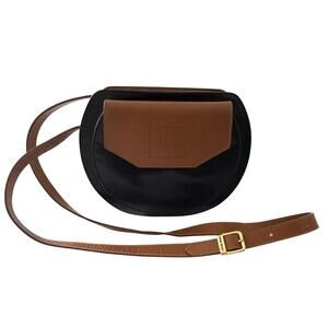 Nina Ricci Satchel Crossbody Bag Leather Lizard Black Tan Made in Italy Vintage